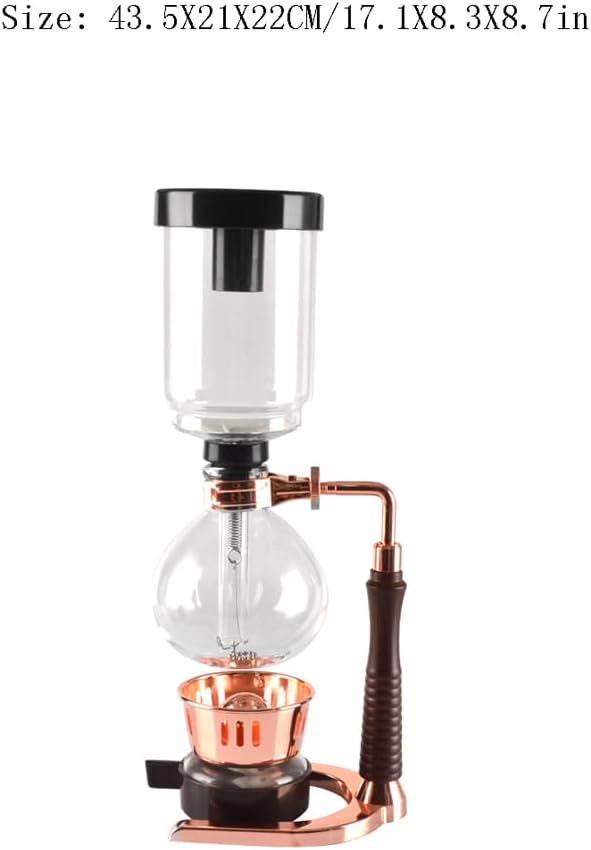 JITEM Cafetera Syphon Coffee Maker Manual Retro Vacuum Glass Siphon Pot Percolators 3 Cups Glass Tabletop Siphon Coffee Maker for Coffee or Tea