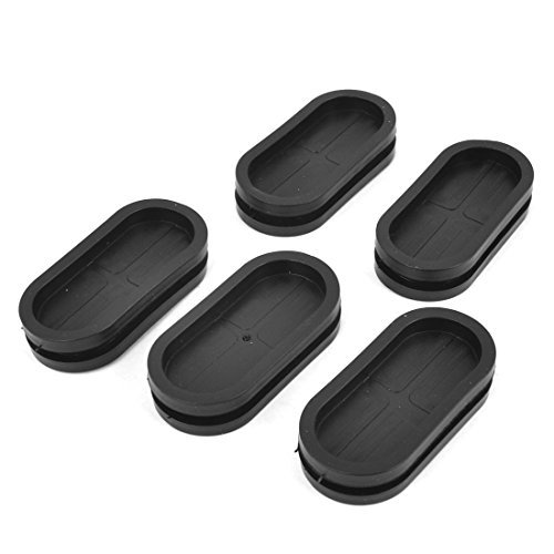 Rubber Armature Wire Double Sided Grommet 17mm x 42mm 5 Pcs Black