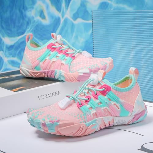 Image of Kids Water Shoes Boys Girls Quick Dry Aqua Socks Barefoot Beach Pool Swim Hiking Lightweight Non-Slip Outdoor