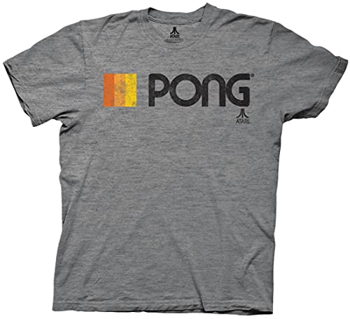 Ripple Junction Atari Pong Logo Adult T-Shirt Small Heather Platinum Ripple Junction Atari Pong Logo Adult T-Shirt Small Heather Platinum