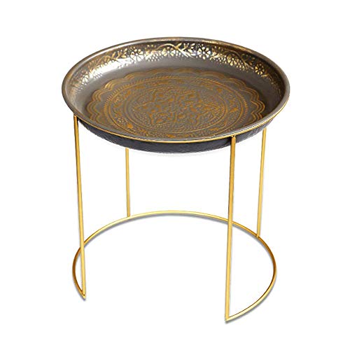WAJI Modern simple stamping detachable bedside table bedside wrought iron side mini coffee table wrought iron flower stand pot rack