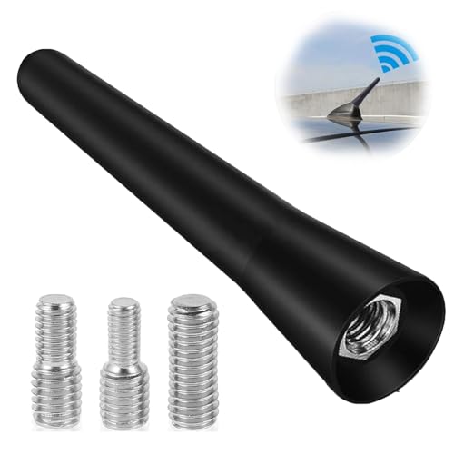 Antenna Auto Radio Corta,Mini Antenna Auto Corta,antenna corta Universale,Con 3 M4,M5,M6 Viti universale,Per Ricezione Radio FM AM,Adatto a tutti i tipi di auto,6.5CM