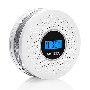 AOUZEA Rilevatore Monossido di Carbonio, Rilevatore Gas a Bassa Energia E alta Sensibilità con Display Digitale LCD, 2 In 1 Rilevatore di Fumo e Monossido di Carbonio