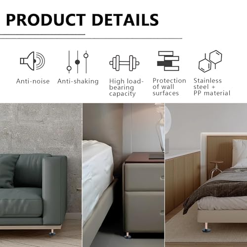 VINEST 8 Stück Möbelfüße Verstellbar 25-40mm, Anti-Kollisions Verstellbare Möbelfüße, Schrank Füße für Möbel, Möbelfüße Höhenverstellbar, Höhenverstellbare Füße für Betten Sofas