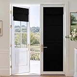 RYB HOME Magnetic Blackout French Door Curtain for Door Window, Thermal Insulated & Privacy Assured Doorway Curtain for Bedroom/Closet, Adhesive Window Drapes No Drill, W26 x L69, Black, 1 Panel