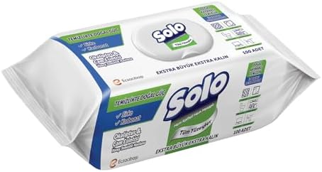 SOLO Yüzey Temizleme Mendili Doğal Güç Okaliptus & Çam, 100 Yaprak — Amazon ürün görseli