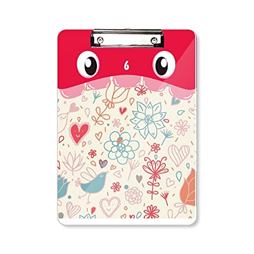 Bloc-notes A4 à tête plate avec peinture de fleurs et oiseaux pour apprentissage