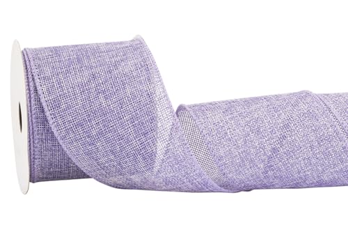 Fondersy 9-Meter Lt. Purple Burlap Ribbon Wired Burlap Ribbon, 75mm Width for Gift Wrapping Floral Arrangements - Image 2