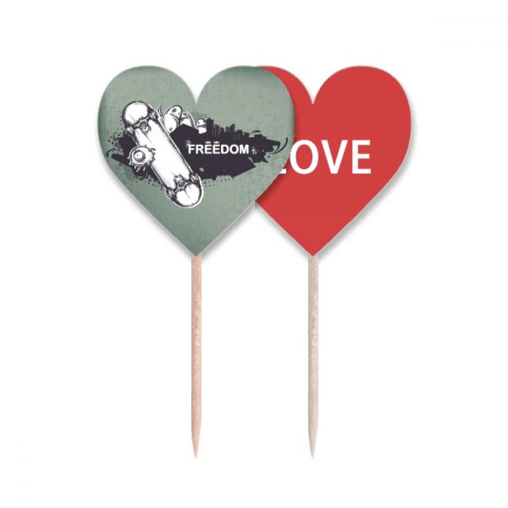 Monster Cure-dents Drapeau Love Heart Cupcake Pick Skateboard Hip-Hop