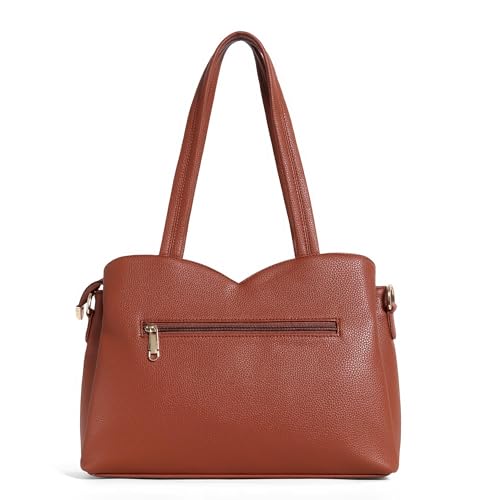 Image of Gold Rose Women's Vegan Leather Handbag - Stylish Shoulder and Crossbody Bag for Women | Multi-Compartment Office, Party and Daily Use Purse