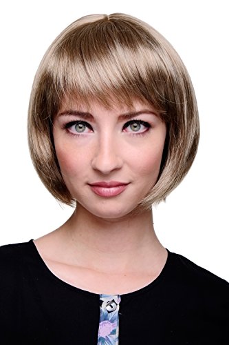 WIG ME UP - Perruque carré sexy, frange droite, mélange blond clair-blond foncé 703-14
