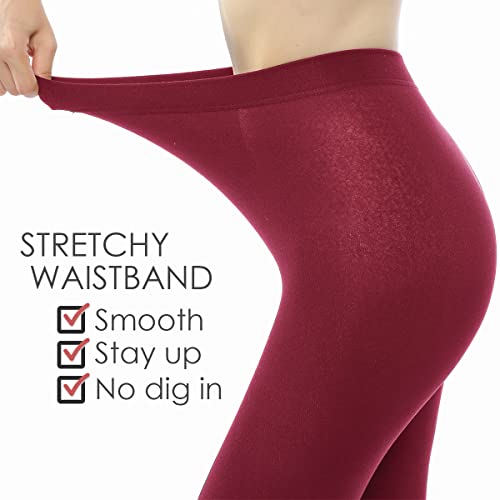 Image of G&Y 2 Pairs Fleece Lined Tights for Women - 100D Opaque Warm Winter Pantyhose Footless Tights