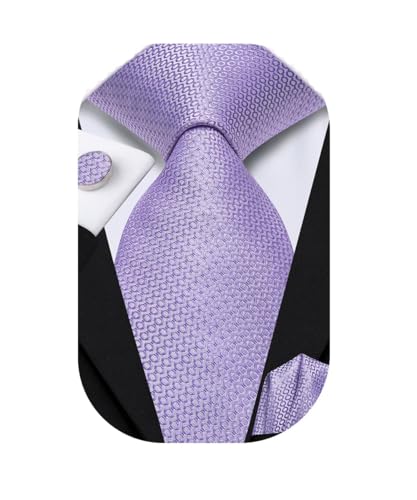 Image of Dubulle Mens Paisley Floral Silk Tie for Men Striped Necktie and Pocket Square Cufflinks Set Wedding Business