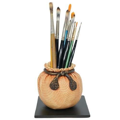Image of Decorative Embossed Design Pencil and Pen Stand | Desk Organizer for Stationery Storage | Suitable for Office Desk, Study Table, Home and Workspace Use (Design 6)