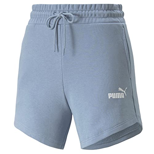 Image of Puma Women's ESS High Waist Shorts | Comfortable Cotton-Blend High Waist Knitted Shorts for Women | Ribbed Waistband | Ideal for Gym, Travel & Everyday Wear
