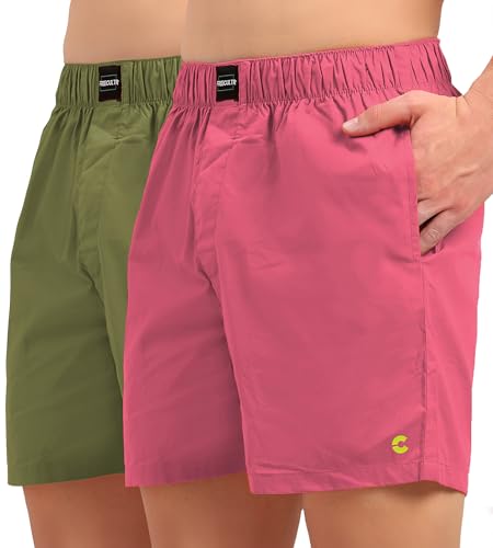 Image of Freecultr Cotton Boxer Shorts for Men Dual Pockets Moisture Wicking Microfibre | Regular Fit | Breathable & Comfortable Half Short Pants Ultrasoft Waistband