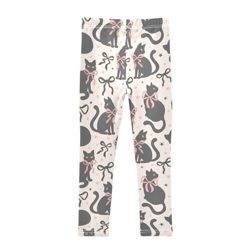 Cute Black Cat Girls Leggings,Workout Leggings for Girls Toddler Athletic Leggings Size for 3-10T2