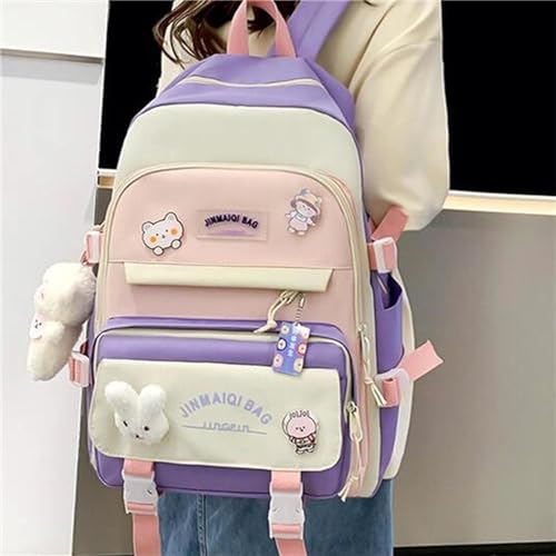 Image of ADSON kawaii Girls Travel School Bag|Backpack Of Large Capacity Aesthetic Stylish Girls Korean Laptop Bag Rucksack for School |College Bags Cute Bookbag for Teens Water Resistance