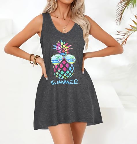 Image of elescat Womens Swimsuit Cover Up Summer Sleeveless T Shirt Beach Dress Tank Bikini Coverups 2026