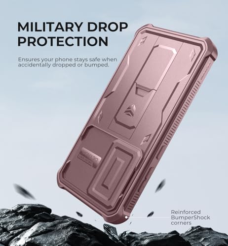 Image of Dexnor for Samsung Galaxy S24 FE Case with Built-in Slide Camera Cover & Screen Protector & Kickstand,Heavy-Duty Rugged Case Full-Body Bumper Protective Cover for Galaxy S24 FE(2024),Peony Pink