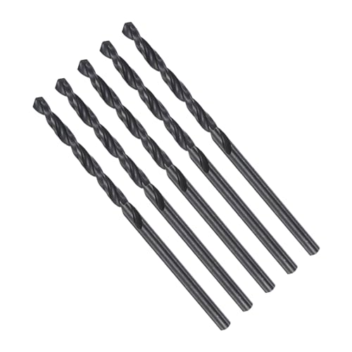 CoCud Wiertła spiralne, średnica cięcia 2,7 mm, trzpień 0,11", zestaw wierteł roboczych z czarną powłoką tlenkową, stal szybkotnąca (zastosowanie: do metalu, drewna, tworzywa sztucznego), 5 szt