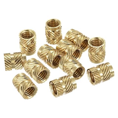 sourcing map M6 Brass Heat Set Insert Nuts Cover