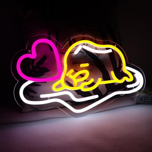 Image of Balanar Lazy Egg Neon Sign,Japanese Lazy Egg Neon Sign,Gudetama Lazy Egg LED Light Sign for Wall Decor for Bedroom And Game Room Decoration,SquishMe Yolk Anime Light,Kids Teens Birthday Gifts