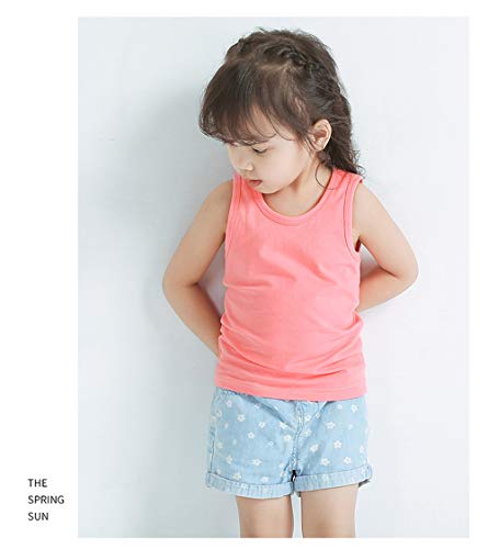 Nightaste Toddler Girl's Soft Cotton Camisoles Undershirt Little Kids Pack of 4pcs Tank Tops with Cute Prints Fits 2-9 Years3