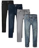The Children's Place boys Stretch Skinny Jeans, Black Wash/Dove Gray Wash/Taft Wash/Tide Pool, 10