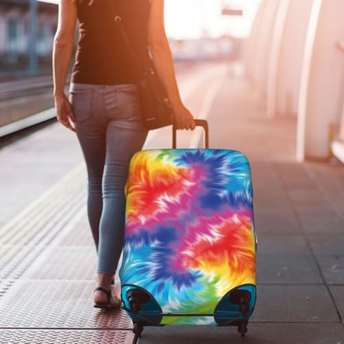 Rainbow Tie Dye Theme Travel Luggage Cover Elastic Suitcase Protector Washable Baggage Covers For Trunk Case Fits 29-32 Inch Luggage 6