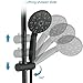 No-Tool Installation 5 Inch Rain Shower & 7-Spray Handheld Combo in Black