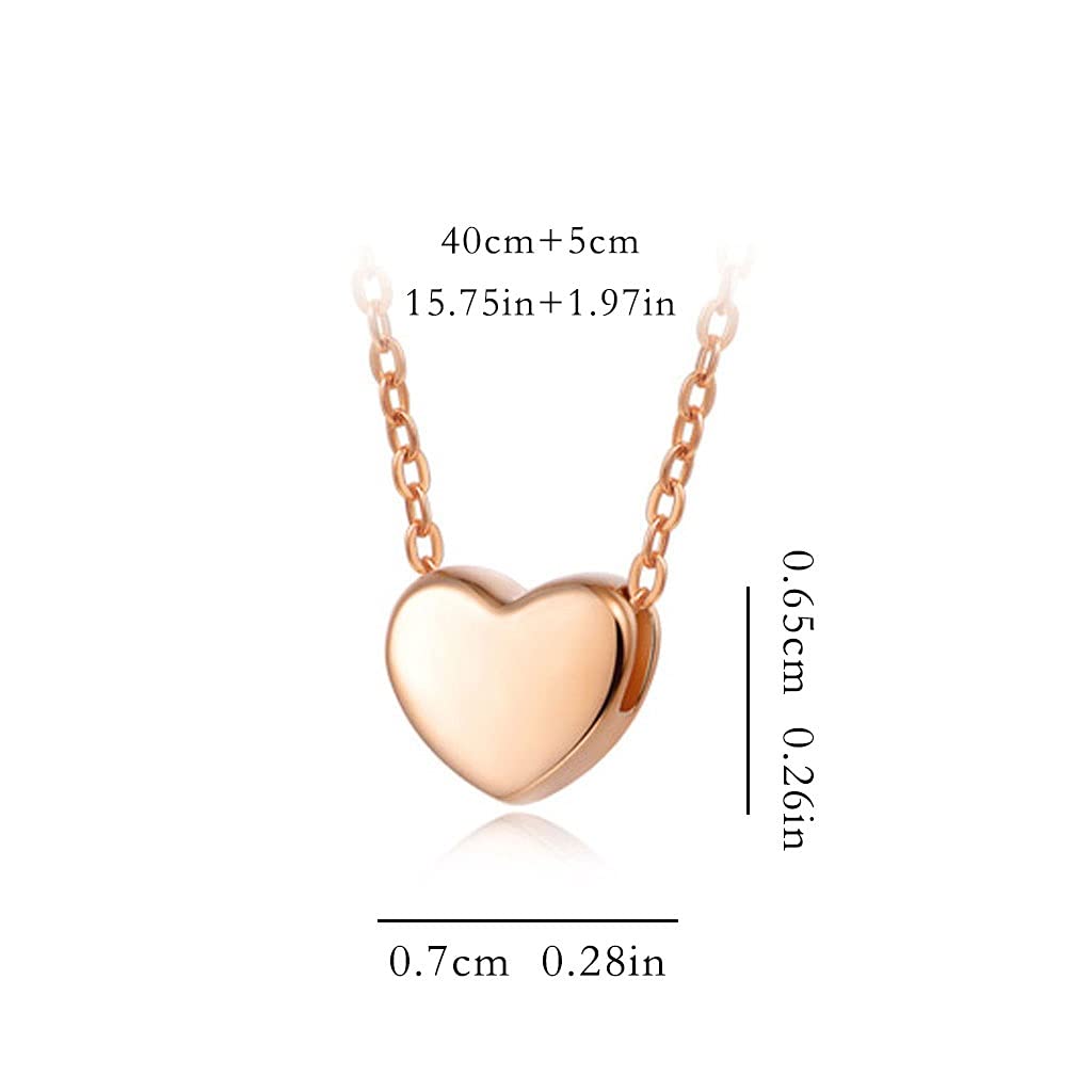 Collane Collane per Le Donne Design a Forma di Cuore, Collana Pendente Semplice ed Elegante e squisita, la Lunghezza Totale è 15.75in Collana da Donna (Color : Silver)