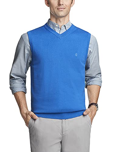 Image of Izod Men's Big and Tall Premium Essentials Solid V-Neck 12 Gauge Vest Pullover