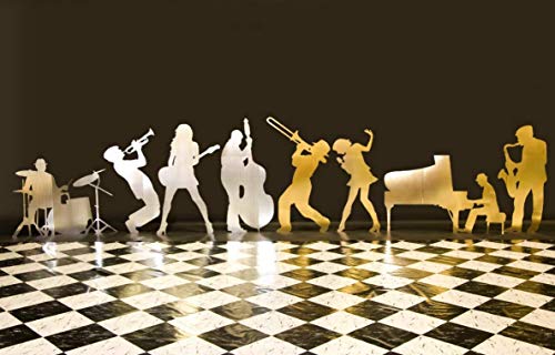 Black Sax And Bass Players Life Size Cardboard Standup #TOP3