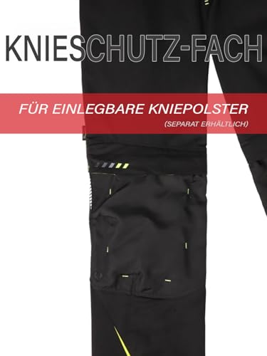 Engelbert Strauss 65511 Hose e.s.motion 2020, Qualitative Arbeitskleidung, Mehrfarbig (Schwarz/Gelb), 52