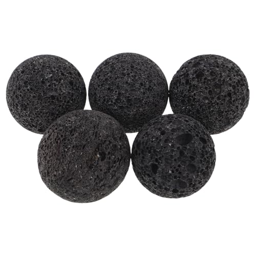 VICASKY 5 Stück Vulkangestein Saunasteine Für Den Außenbereich Saunasteine Runde Saunaofensteine Saunaofensteine Sauna Ersatzsteine Schwarz