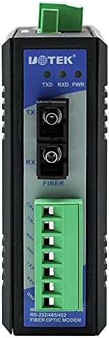 UOTEK Industrial RS-232/485/422 Dual-Fiber Modem(Built-in Power AC100-240V) with Zero Delay Conversion Model
