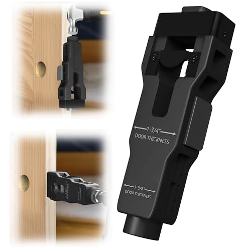 Danqgogoiu Door Latch Mortise Tool Precision Scoring and Chiseling Vertical Calibration Plate Installation Kit for 1-3/8 or 1-3/4 Wooden Door Black