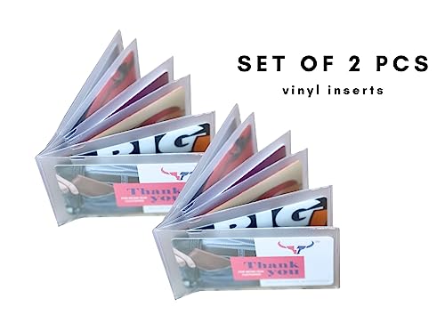 Set Of 2 Heavy Duty Vinyl Credit Card ID Holder Wallet Insert MADE IN USA2