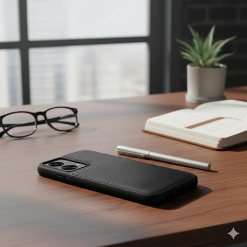 Image of Leather Case for OnePlus Nord 2T Premium Protective Stylish Slim Cover with Shockproof Raised Edges Black