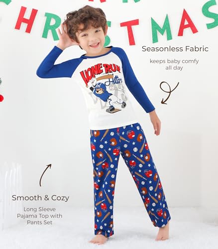 Image of Toddler Boys Girls Clothes Viscose from Bamboo Long Sleeve Top and Pants Clothing Set Soft 2Pcs Kid Outfit