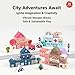 Migargle Wooden Building Blocks Set, City Construction Stacker Stacking Preschool Learning Educational Toys, Toddler Toys for 3+ Year Old Boy and Girl Gifts