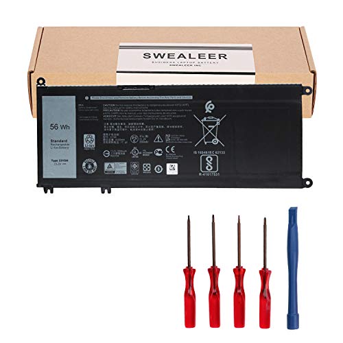 SWEALEER 33YDH Laptop Battery Compatible with Dell Inspiron 15 7577 17 7000 7773 7778 7786 7779 G3 15 3579 G3 17 3779 G5 15 5587 G7 15 7588 Latitude 13 3380 14 3490 15 3590 3580 PVHT1 56Wh 33YDH