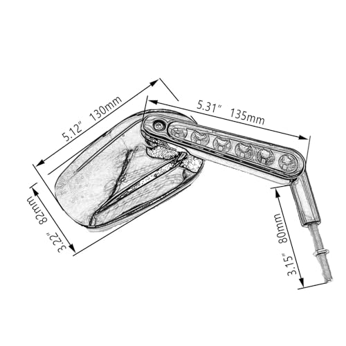 Rétroviseurs de moto avec clignotant 8mm embouts guidon V-ROD 2011 2012 2013 - 5