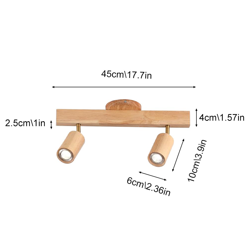 Faretti LED in Legno Faretti da soffitto Regolabili Faretti da Binario fissi Apparecchio di Illuminazione Luci girevoli da Parete Faretti direzionali Lampade Aent per Cucina Camera da Letto Soggi