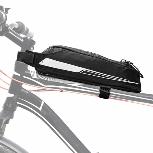 Funabridge Top Tube Bag For Road And Commuter Bikes, Aerodynamic Design, High-Density Polyester With Reflective Elements, Fast & Easy Installation