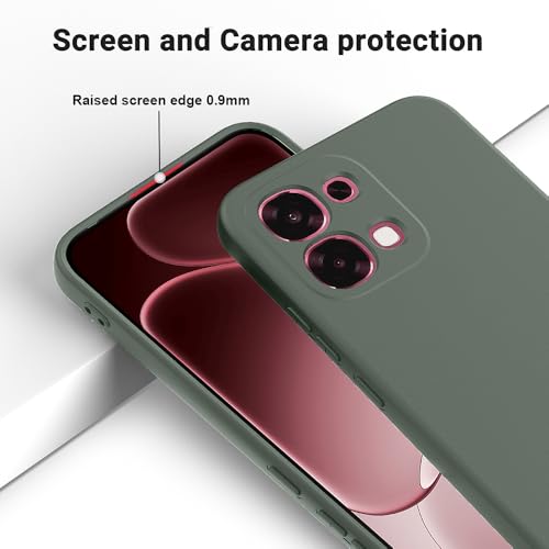 Image of Casotec Back Cover for Oppo F31 5G | Full Camera Protection | Premium Liquid Silicon Case | Flexible Bumper Case for Oppo F31 5G (Military Green)