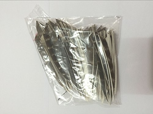 Jiexi Hwyp Archery Fletches 4" Natural Turkey Barred Feathers Arrow Fletching Water Drop Shape Pack Of 100 (Right Wing) #TOP3