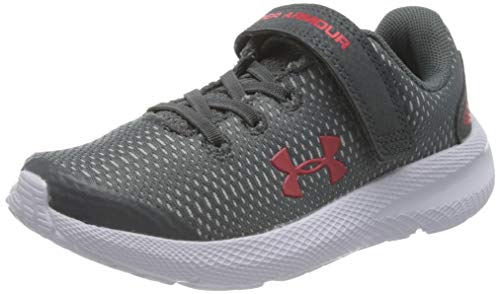 Under Armour Unisex Child Pre School Pursuit 2 Alternative Closure Sneaker, Pitch Gray (102 White, 1 Little Kid US