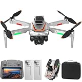 Drone with Camera for Adults 4K, RC Drones with LCD Screen Controller, LED Lights, Brushless Motors Quadcopter for Beginners, Stable Hover, Waypoint Fly, One-Key Takeoff/Landing
